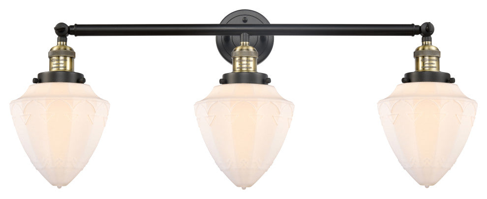 Innovations 205-BAB-G661-7-LED 3 Light Bath Vanity Light, Black Antique Brass