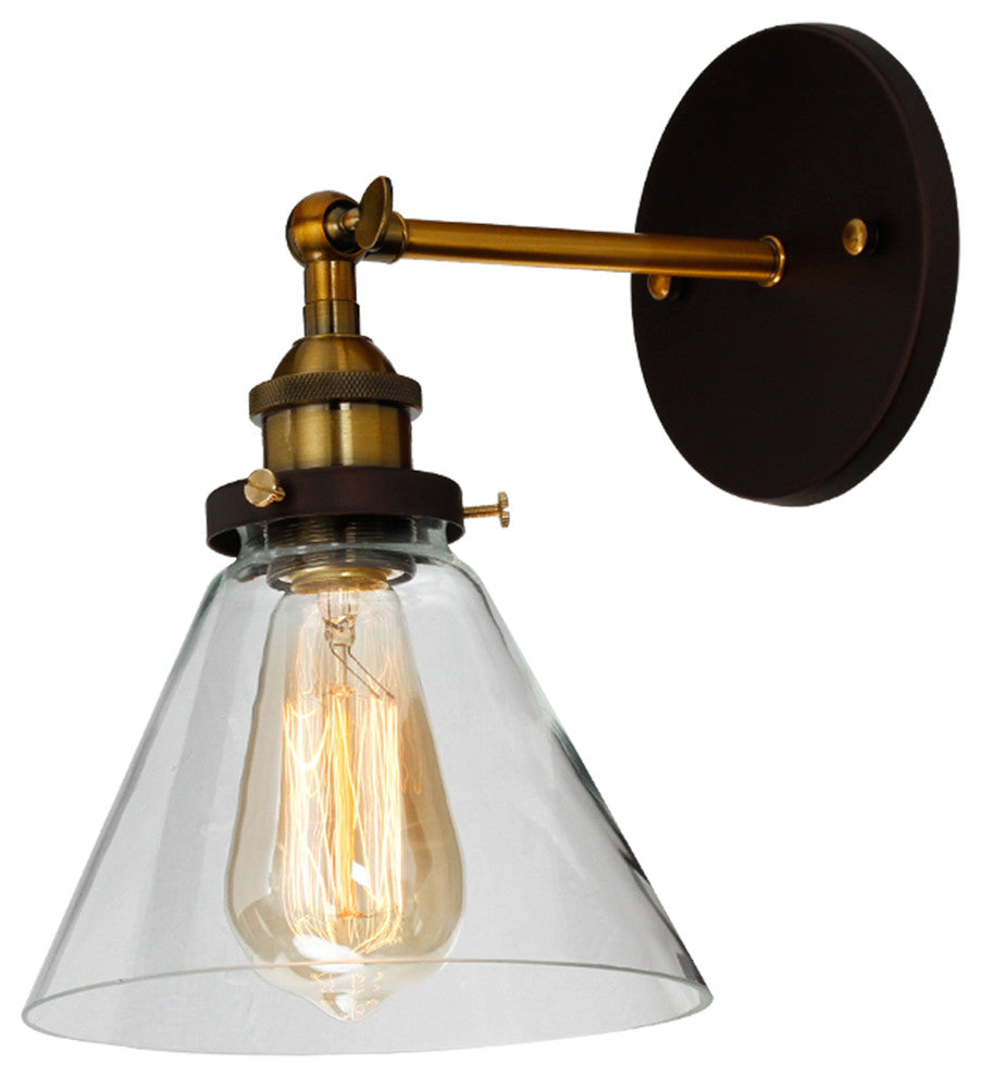 Chloe Lighting Reed Industrial 1 Light Oil Rubbed Bronze Wall Sconce 7" Wide