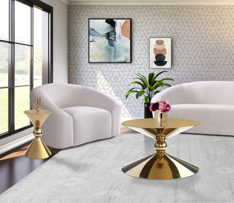 Malia Iron End Table, Gold