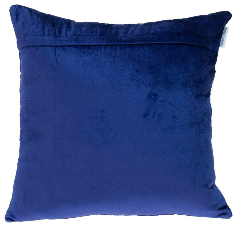 Blue Tufted Velvet Quilted Throw Pillow