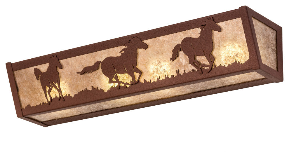 24 Wide Running Horses Vanity Light