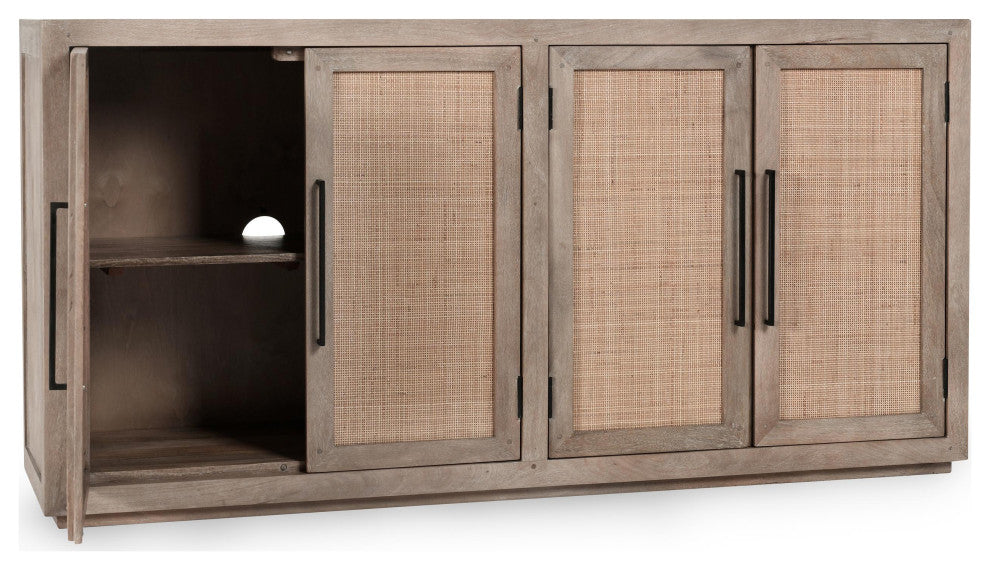 Jensen Mango 72" Wood and Cane Weave Buffet
