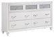 Benzara BM246084 Dresser With 7 Drawers and Glitter Acrylic Front, White