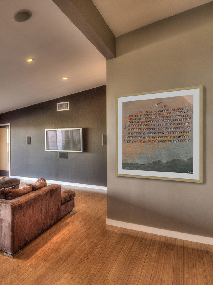 "Tidy Beach Chairs" Framed Painting Print, 12"x12"