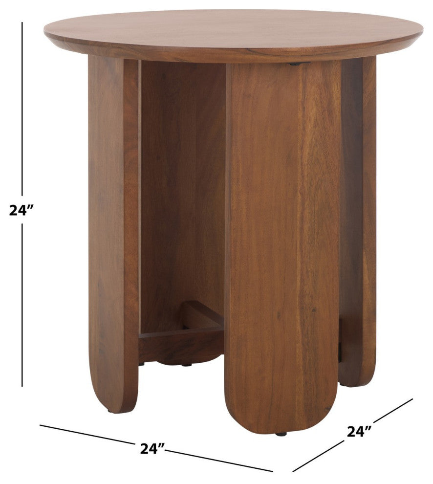 Safavieh Couture Raybelina Round Accent Table, Walnut
