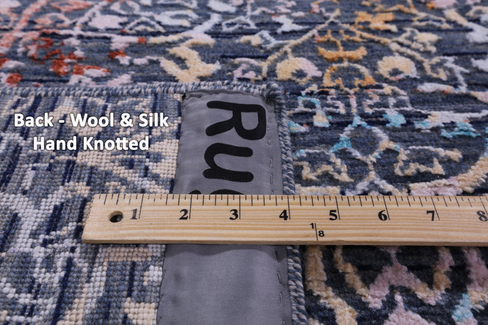 Wool and Silk Hand-Knotted Modern Rug 9' 1" X 12' 0" Q9253