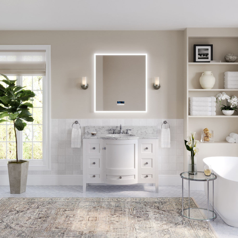 Blanc Bathroom Vanity, White, 48", Single Sink, Freestanding