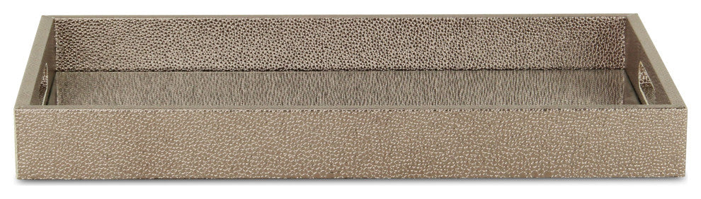 Labai Faux Shagreen, Mirrored Tray, Rose Gold