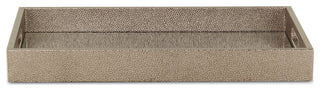 Labai Faux Shagreen, Mirrored Tray, Rose Gold