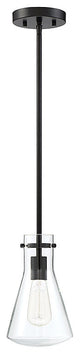 1-Light Pendant, Matte Black