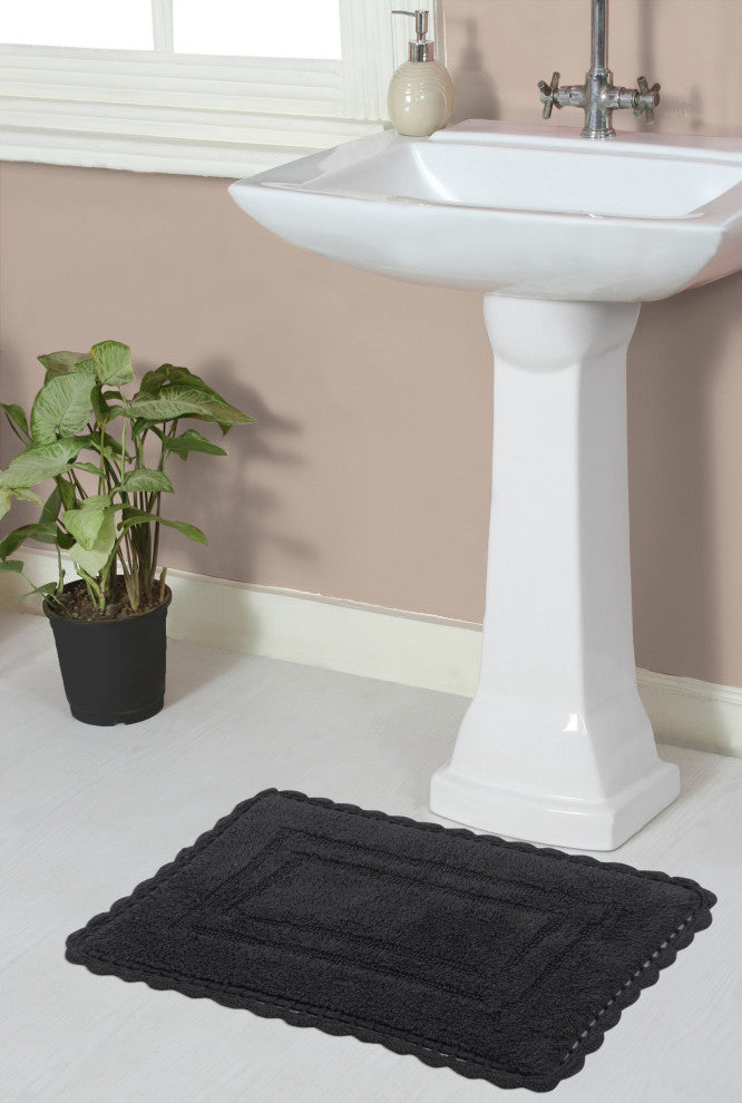 Casual Elegance Reversible Bath Rugs Set, 17x24 Rectangle, Gray