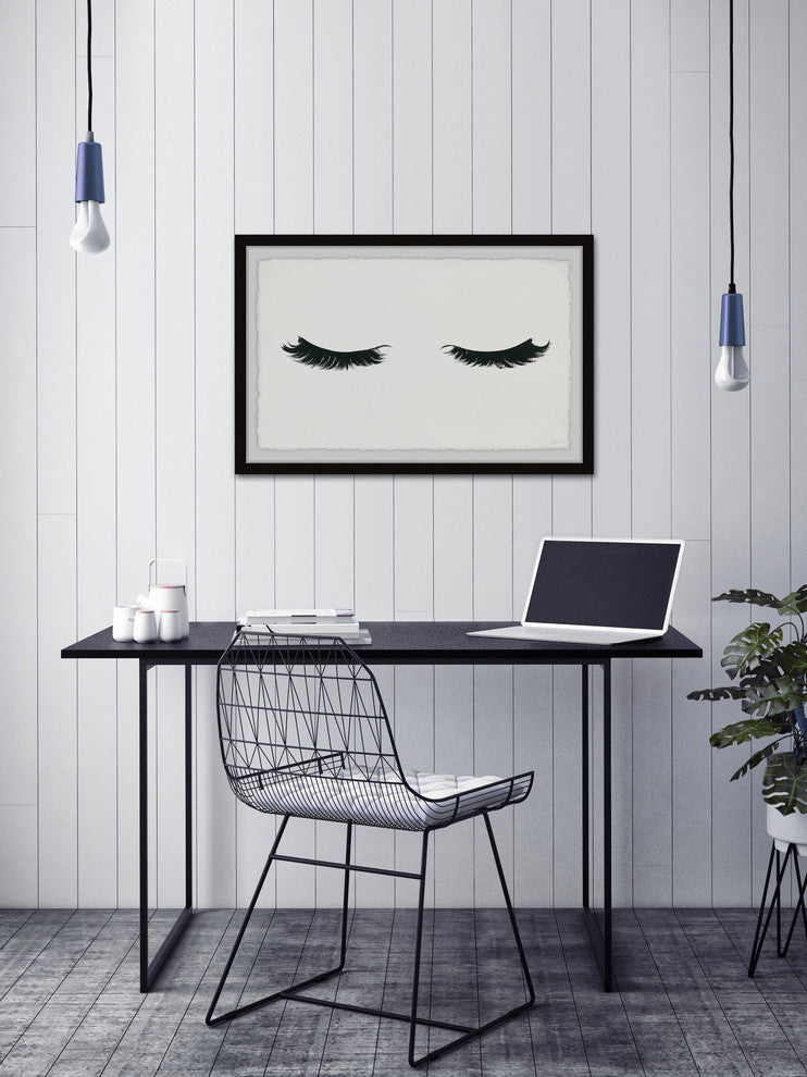 "Curly Lashes" Framed Painting Print, 12"x8"