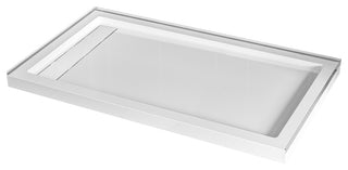 Marquette 60x32 Shower Pan Base With Reversible Drain, Glossy White