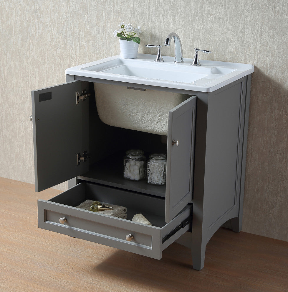 Stufurhome Delia 30" Laundry Utility Sink, Gray