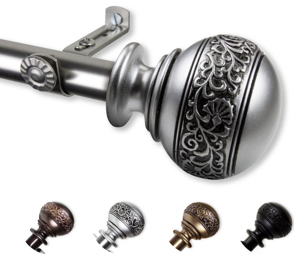 Lucid 13/16" Diameter Curtain Rod, Satin Nickel, 18-28"