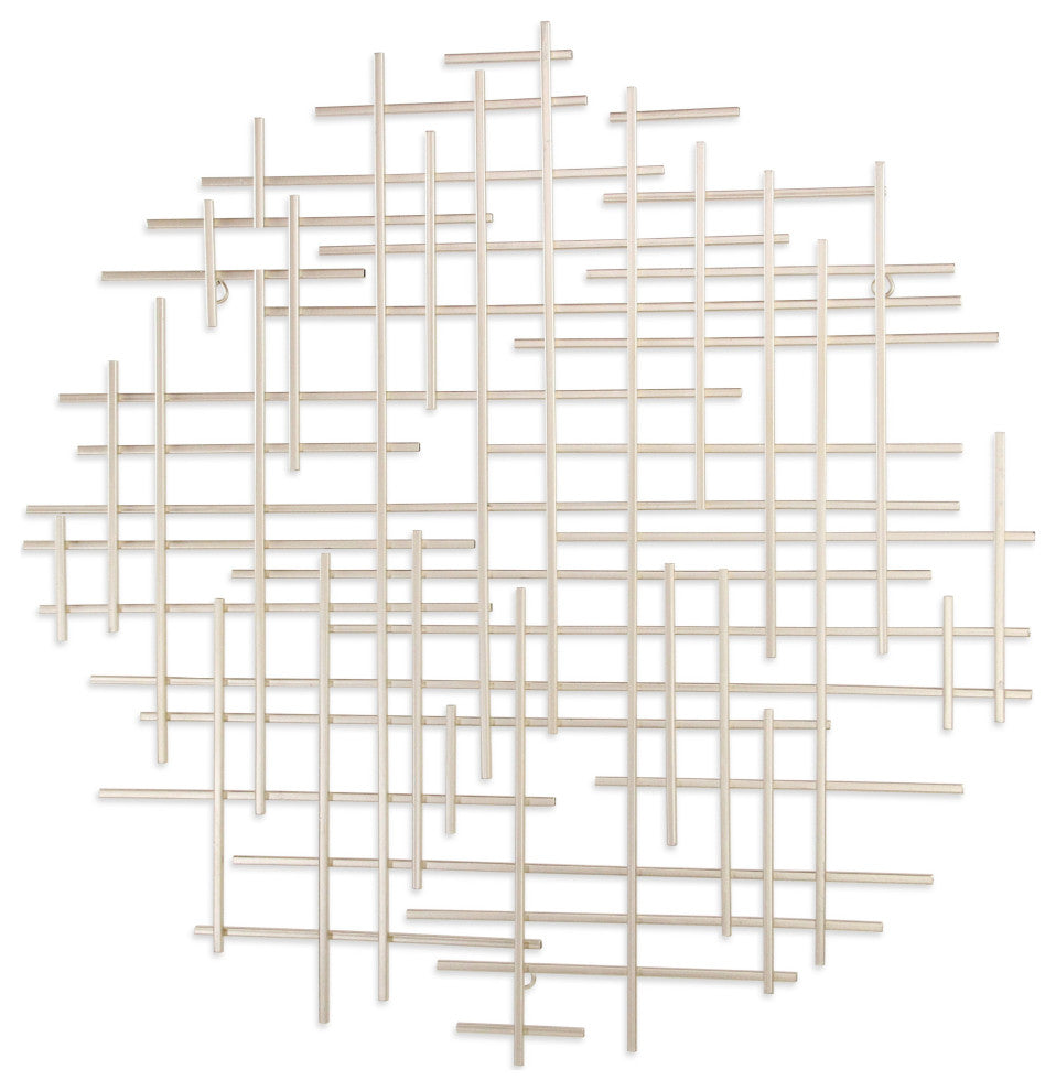Iquara Small Silver Round Metal Wall Art
