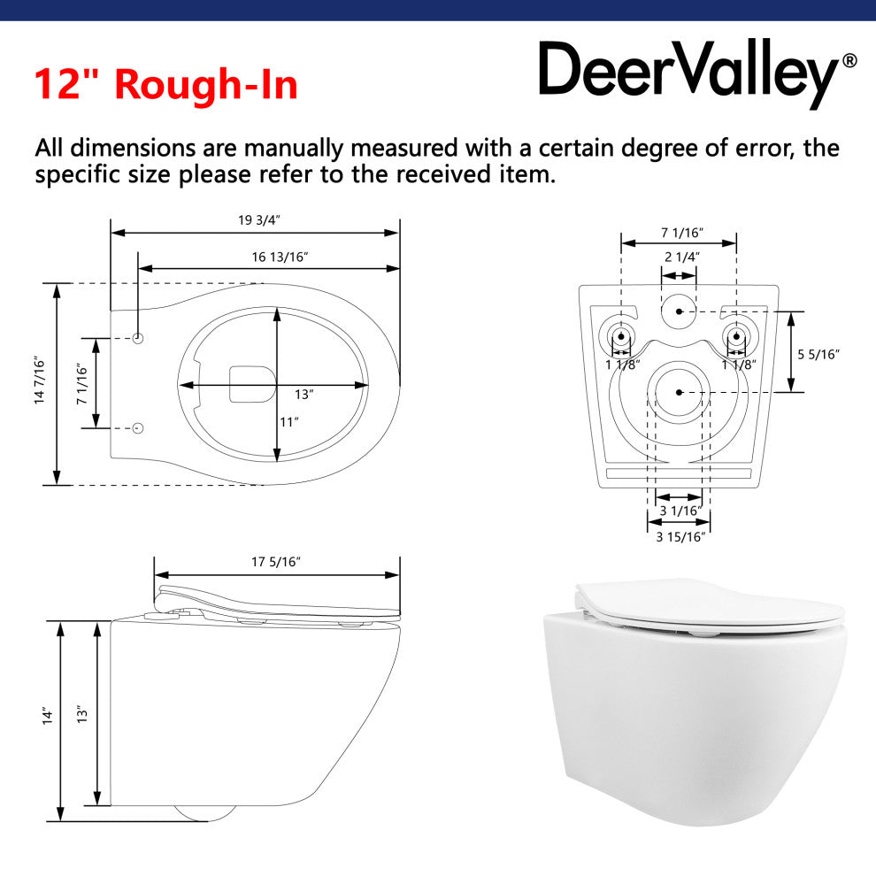 In-Wall Toilet Combo Set, Wall Hung Toilet Wall Hung Tank and Carrier System