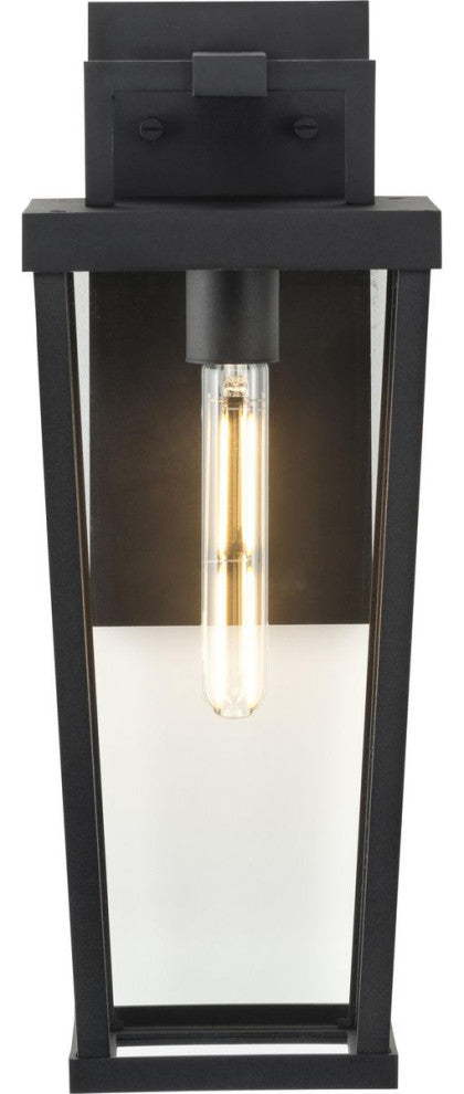 Tryon One-Light Black New Traditional Outdoor Wall Lantern, 7x7x18"