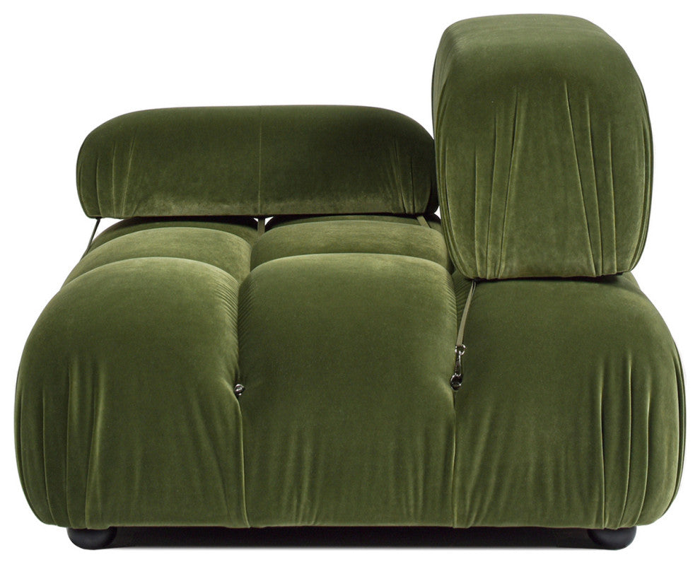 Marcel 36" Modular Arm Chair, Olive Green Performance Velvet