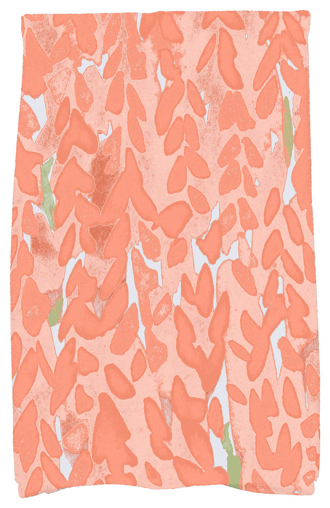 Flower Bell Floral Kitchen Towel, Peach, 18"x30"