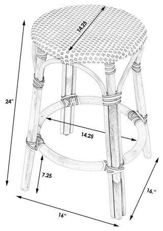 Tobias Rattan Round 24 Counter Stool, Green