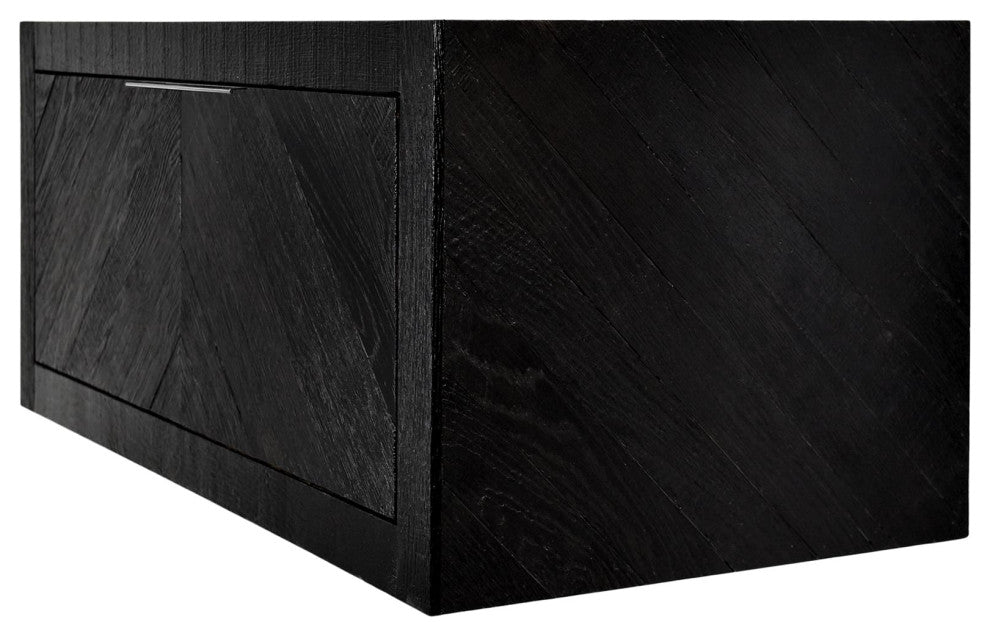 Vintner's Floating Bathroom Vanity with Drawer, Noir