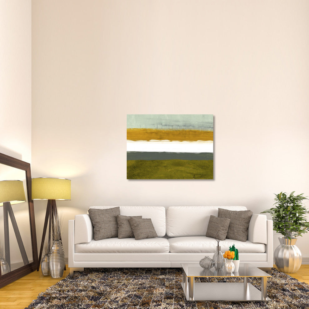 "Abstract Stripe Theme Yellow And White" Fine Art Print