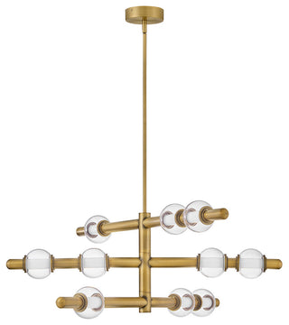 Hinkley Saxon Large Chandelier, Lacquered Brass
