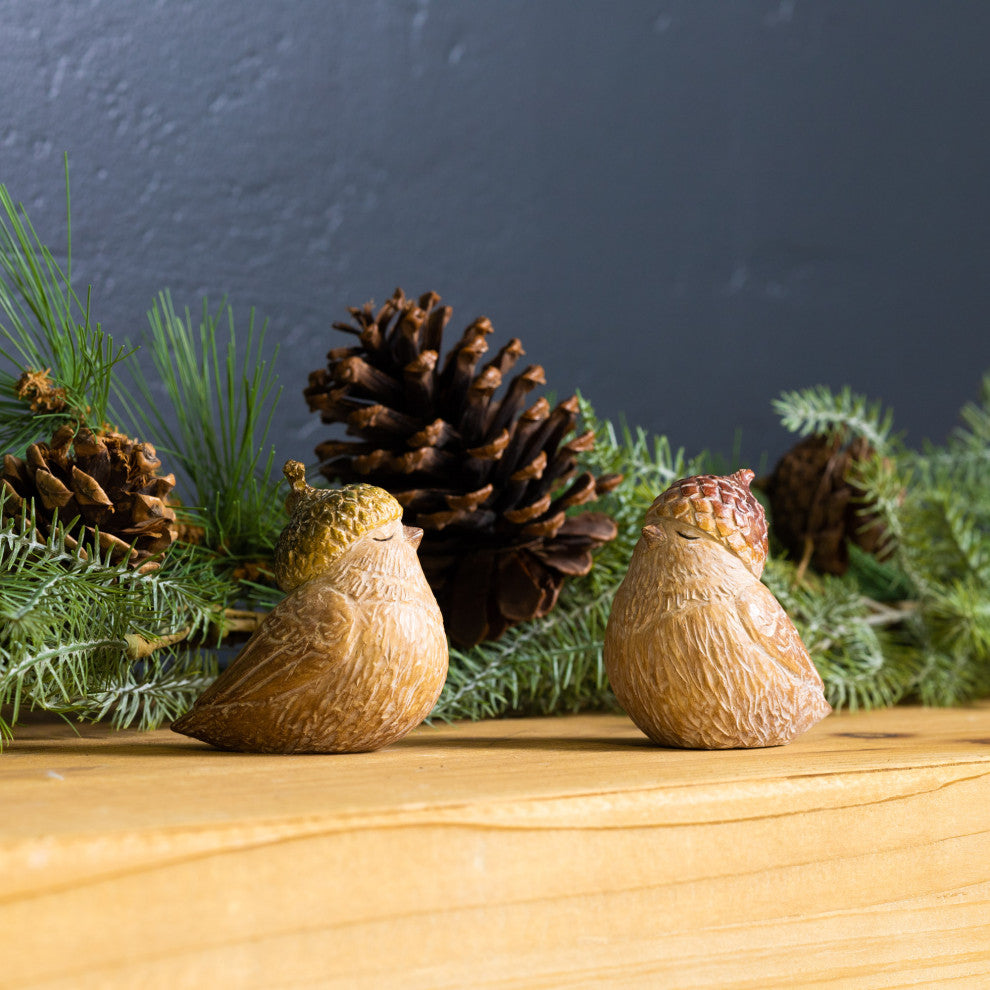 Harvest Bird With Acorn Hat Figurine, 6-Piece Set