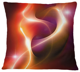 Abstract Warm Red Fractal Design Abstract Throw Pillow, 18"x18"