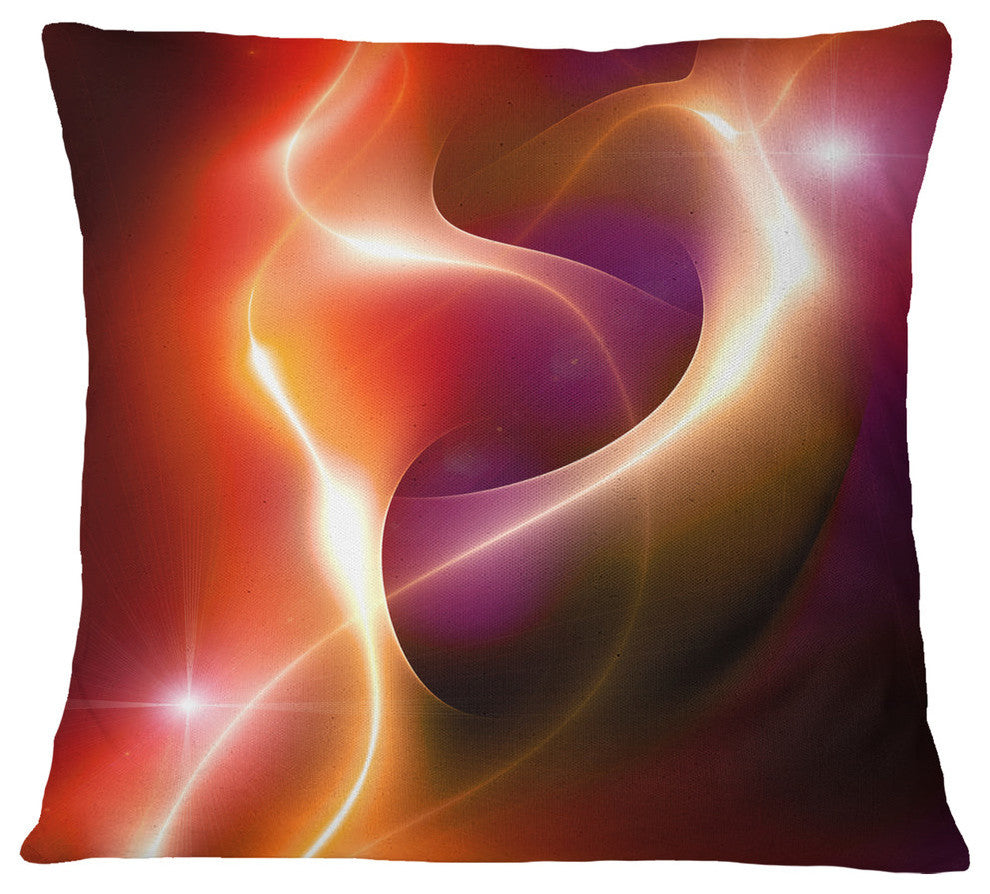 Abstract Warm Red Fractal Design Abstract Throw Pillow, 18"x18"