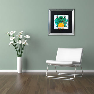 "Ribbit the Frog" Silver Framed Canvas Art by Design Turnpike