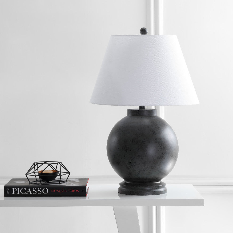 Sophie Resin LED Table Lamp, Dark Gray, 26"
