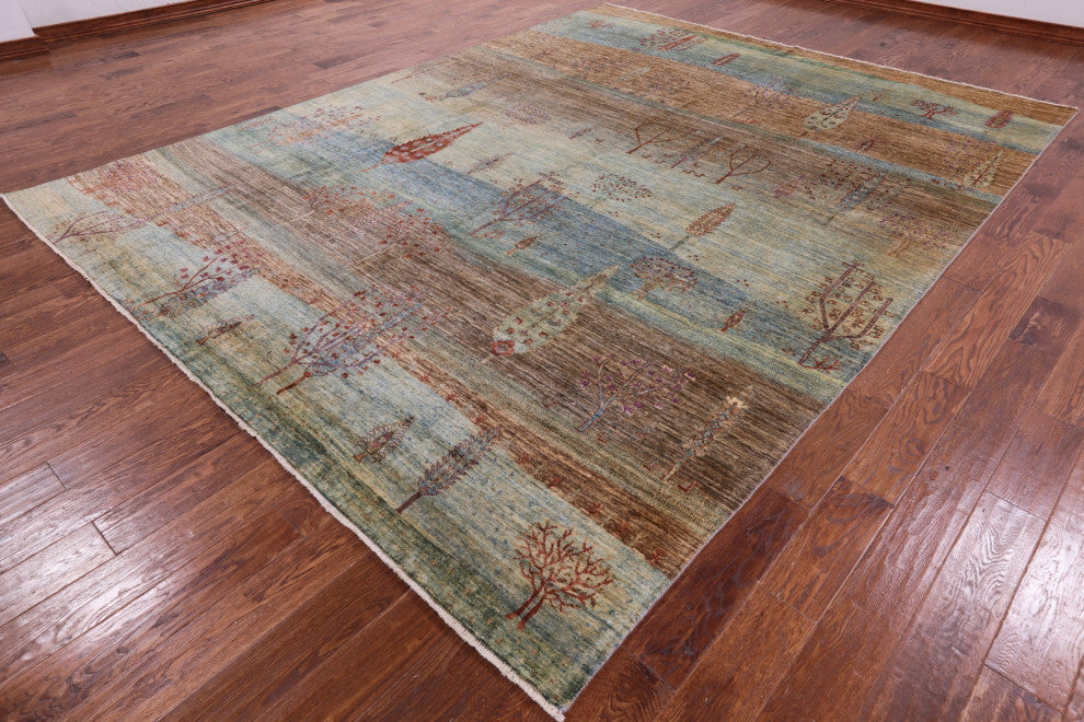 Hand Knotted Tribal Persian Gabbeh Wool Rug 9' 0" X 11' 10" Q5324