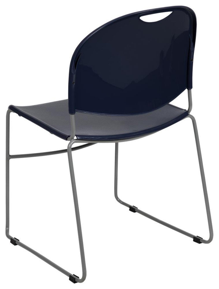 HERCULES Series 880 lb. Capacity Navy Ultra-Compact Stack Chair with Silver...