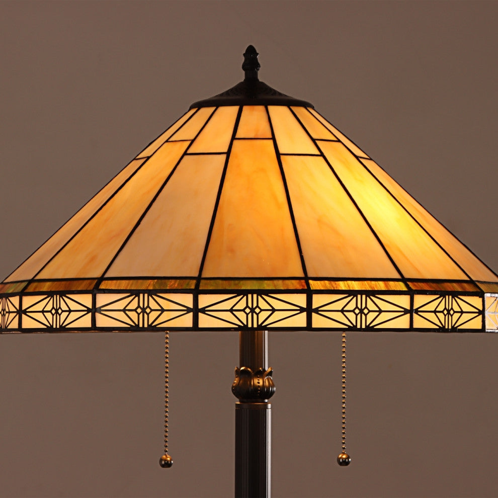CHLOE Lighting CH31315MI18-FL2 BELLE Mission Tiffany-style Blackish Floor Lamp