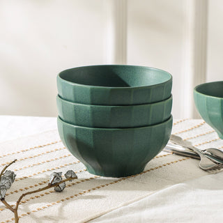 Stone Lain Rio Stoneware Bowl Set of 4, Green