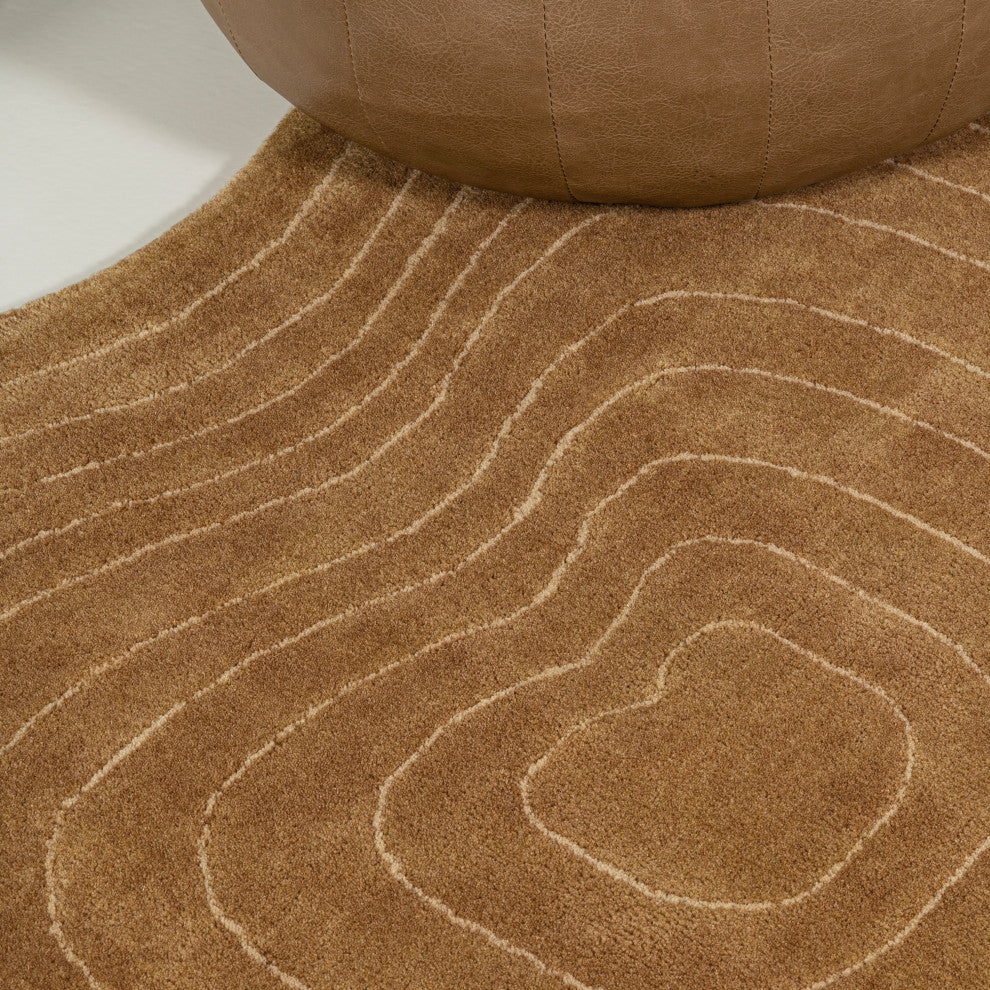 Bohemian Abstract Striped Handwoven Wool Rug