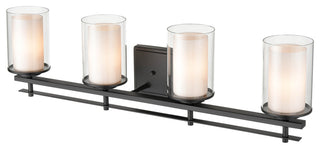 Huderson Collection 4-Light 31" Matte Black Bathroom Vanity Light