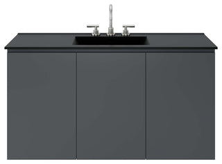 Bryn 48" Wall-Mount Bathroom Vanity, Gray Black