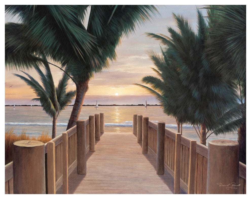 "Palm Promenade" Digital Paper Print by Diane Romanello, 34"x26"