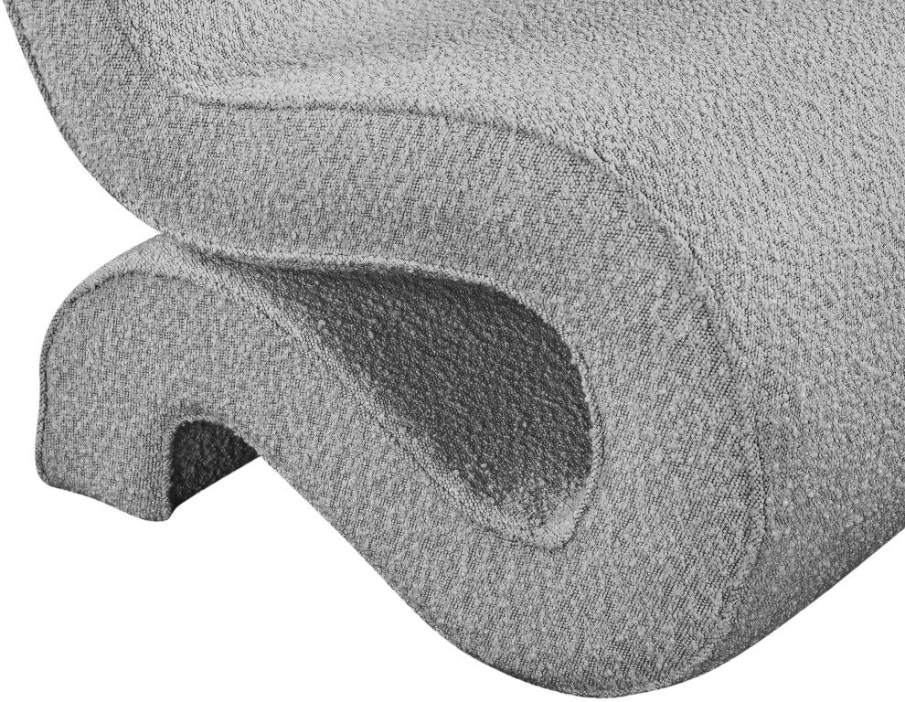 Desiree Boucle Fabric Upholstered Accent Chair, Grey