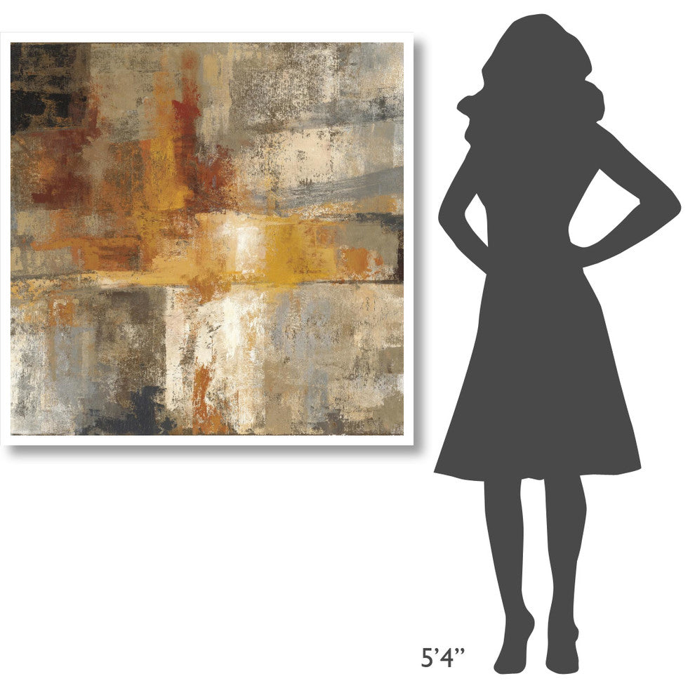 "Silver and Amber Crop" Digital Paper Print by Silvia Vassileva, 42"x42"