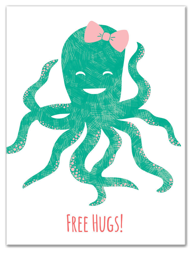 Free Hugs Octopus 12x16 Canvas Wall Art