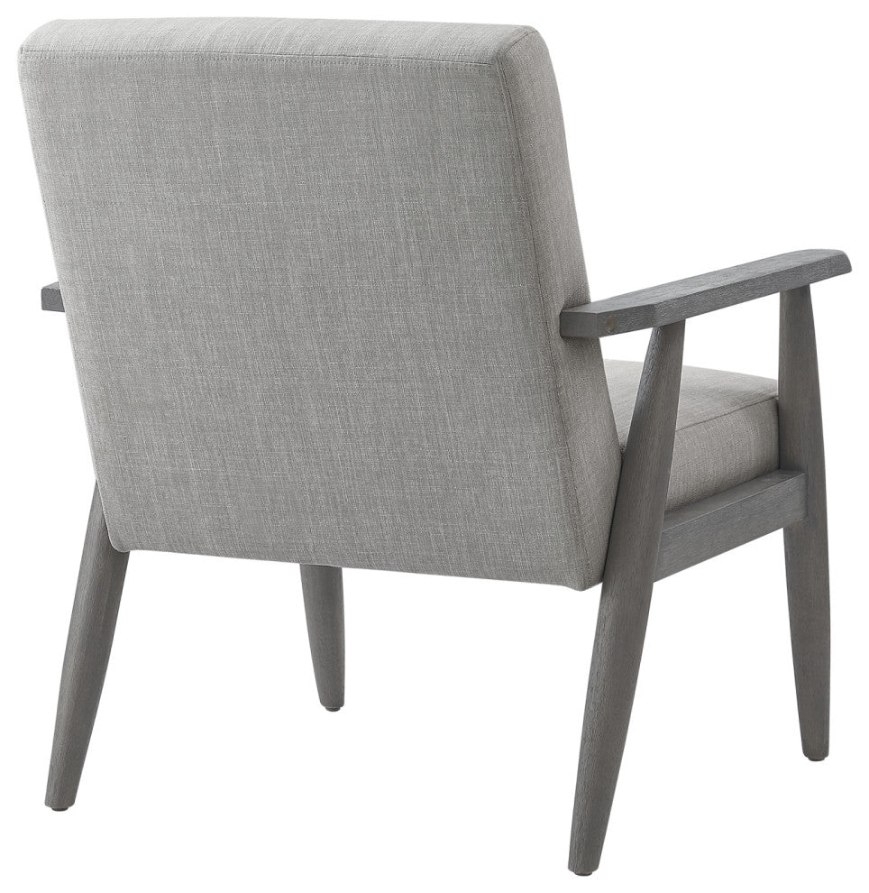 Rustic Manor Gian Armchair Upholstered, Gray and Gray Linen