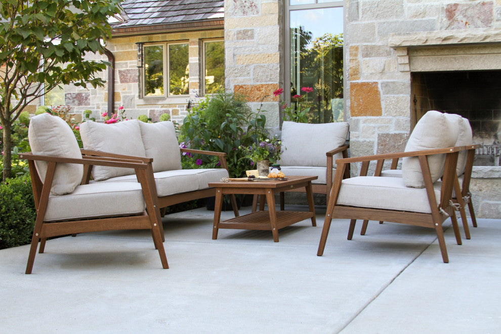Eucalyptus 6-Piece Modern Seating Group With Coffee Table