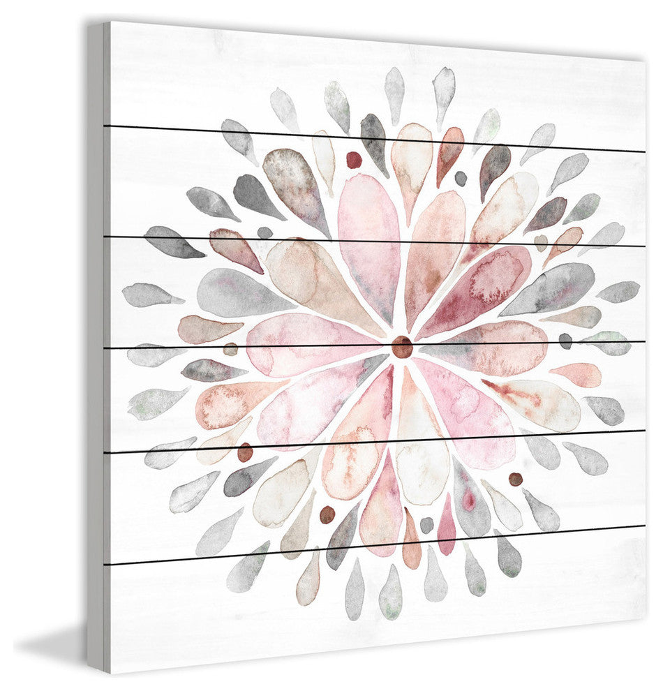 "Fading Flower" Painting Print on White Wood