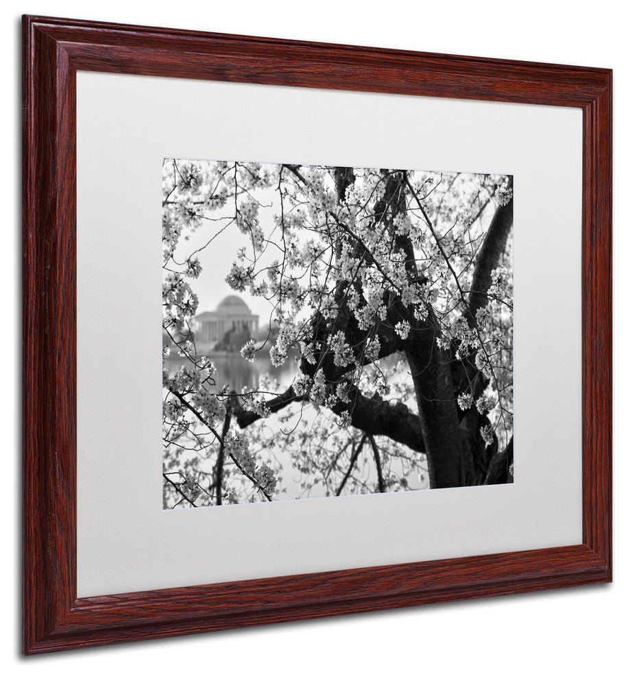 CATeyes 'Blossoms BW' Matted Framed Art, Wood Frame, White Mat, 20x16