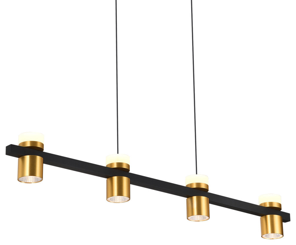 Ferro 34" ETL Certified Integrated LED Height Adjustable Chandelier, Black