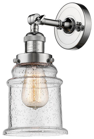 Canton 1-Light Sconce, Seedy Glass, Polished Chrome